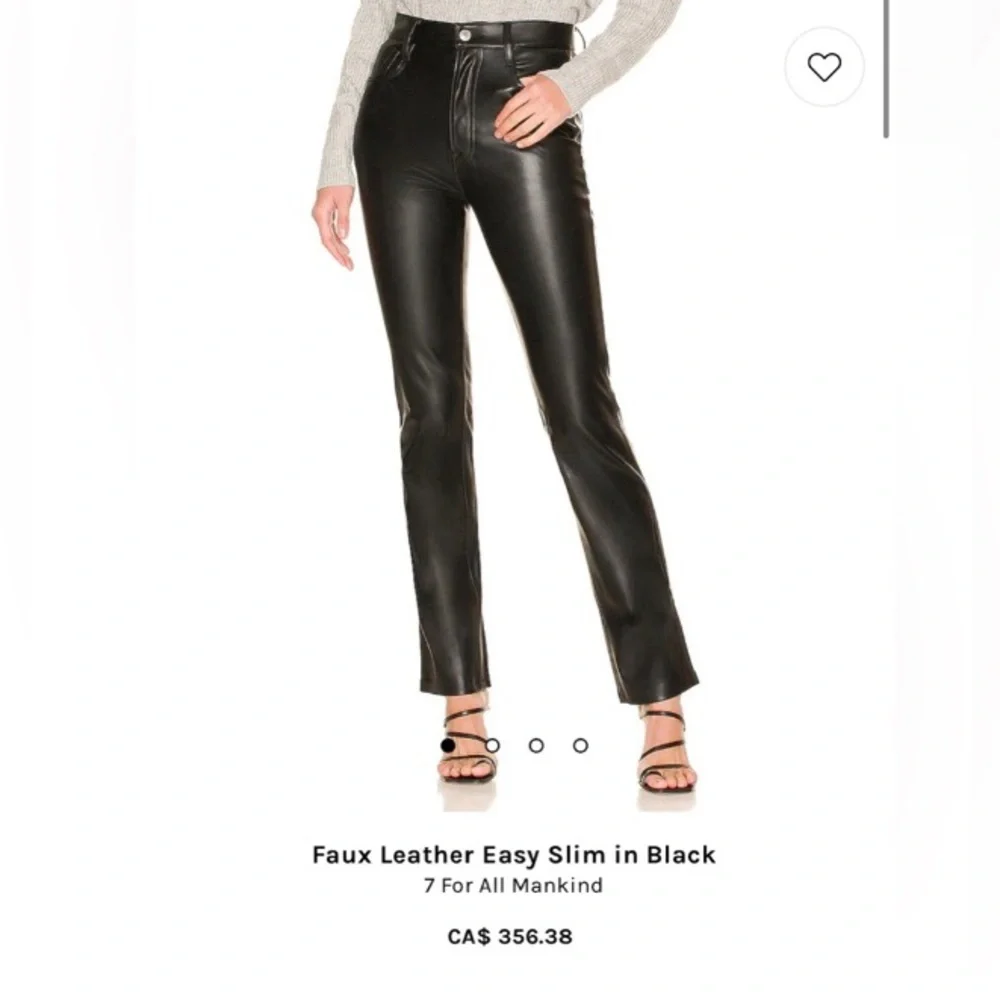 7 For All Mankind Vegan Faux Leather Brown Pants size M Like New - Picture 6 of 6